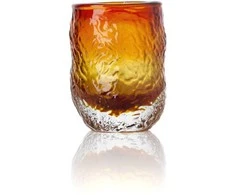 Bazaar Stiklinė Marbella Glow, 8.5x8.5x10.5 cm, gintaro spalvos stiklas