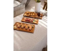 Bazaar Sushi lėkštė, tikrasis tikmedis, 0,15x0,3 m, ruda
