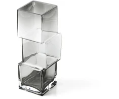 Bazaar Vaza 11x11x30 cm Tamsiai pilka Perdirbtas stiklas