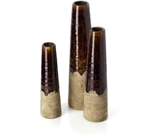 Bazaar Vaza Amber Cone 14.5x14.5x58.5 cm ruda akmens keramika