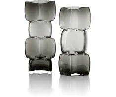 Bazaar Vaza The Cubes 13x13x27 cm tamsiai pilka, perdirbtas stiklas