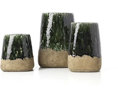 Bazaar Vazonas, The Moss Conical, 17x17x18.5 cm, žalias, akmens keramika