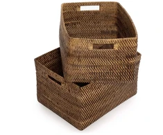 Bazaar Žurnalų krepšys, 25x31x16 cm, rudas, rotangas