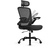 Songmics Ergonomiška biuro kėdė su tinkleliu rašalu juoda