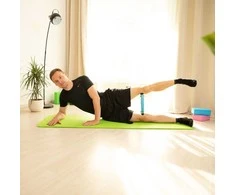 Bluefinity Pilates žiedas su juostomis, 39x37x5.5 cm, mėlynas