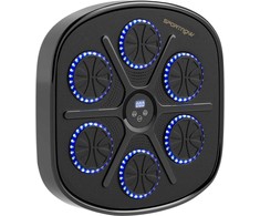 SPORTNOW Music Boxing Machine, elektroninis "Bluetooth" bokso treniruoklis su LED lemputėmis, muzika, sieninis bokso taikinys suaugusiesiems, pratimai namuose, juodas