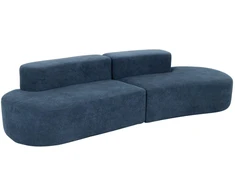 C formos sofa, 280 cm, Nua, tamsiai mėlyna