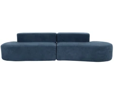 C formos sofa, 280 cm, Nua, tamsiai mėlyna
