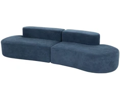 C formos sofa, 280 cm, Nua, tamsiai mėlyna