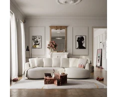 Citysofa 4 vietų dešinioji kampinė sofa Belleville - Kreminė