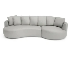 Citysofa 4 vietų dešinioji kampinė sofa Belleville - Sidabro