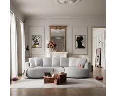 Citysofa 4 vietų dešinioji kampinė sofa Belleville - Sidabro