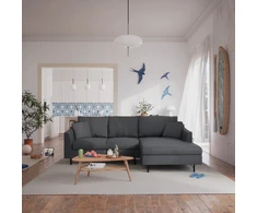 Citysofa 4 vietų dešinioji kampinė sofa Alfama - Tamsiai pilka