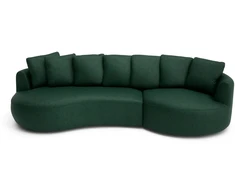 Citysofa 4 vietų dešinioji kampinė sofa Belleville - Žalia