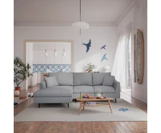 Citysofa 4 vietų kairioji kampinė sofa Alfama - Pilka