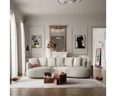 Citysofa 4 vietų kairioji kampinė sofa Belleville - Kreminė