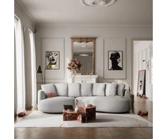 Citysofa 4 vietų kairioji kampinė sofa Belleville - Sidabro
