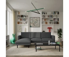 Citysofa 4 vietų kairioji kampinė sofa Brera - Tamsiai pilka