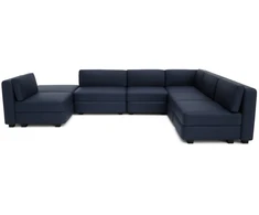 Citysofa U formos modulinė sofa GRACIA 160x340x230 cm - Tamsiai mėlyna