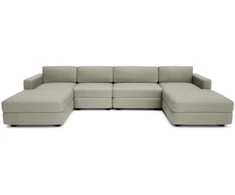 Citysofa U formos modulinė sofa GRACIA 180x340x180 cm - Smėlio pilka