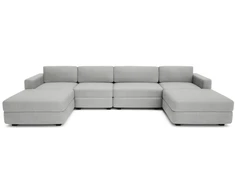 Citysofa U formos modulinė sofa GRACIA 180x340x180 cm - Pilka