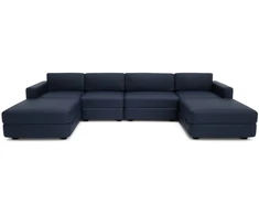 Citysofa U formos modulinė sofa GRACIA 180x340x180 cm - Tamsiai mėlyna