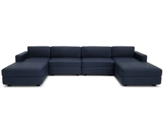 Citysofa U formos modulinė sofa GRACIA 180x360x180 cm - Tamsiai mėlyna