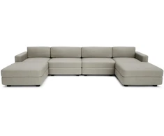 Citysofa U formos modulinė sofa GRACIA 180x360x180 cm - Smėlio pilka