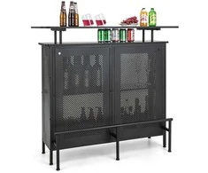 Promotions Alkoholio baro stalas, 121.9x50.8x106.7 cm, Juodas
