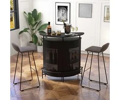 Promotions Alkoholio baro stalas, 110.5x48.3x113 cm, Juodas