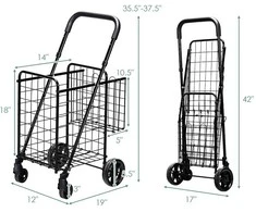 Promotions Sulankstoma pirkinių vežimėlis, 43,2x48,3x88,9/95,3 cm, sidabrinės spalvos