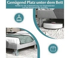 Promotions Platformos lova, 208x145x105 cm, pilka
