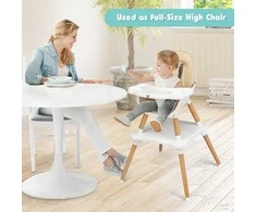 Promotions Aukšta kėdutė, medinė konvertuojama 5-in-1, 62.5x62.5x100 cm, smėlio spalvos