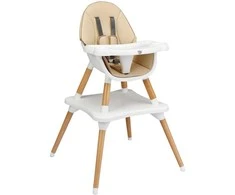 Promotions Aukšta kėdutė, medinė konvertuojama 5-in-1, 62.5x62.5x100 cm, smėlio spalvos
