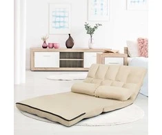 Promotions Sulankstomas grindų poilsio sofa, 180x113x14 cm, smėlio spalvos