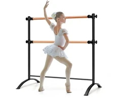 Promotions Nešiojamas dvigubas baleto strypas, 120,7x74,9x120,7 cm, juodos natūralios spalvos