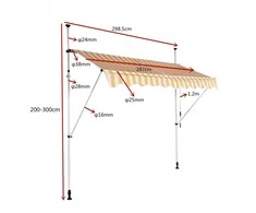 Promotions Balkono markizė, 300x120 cm, Aliuminis, Poliesterio audinys