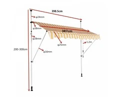 Promotions Balkono markizė, 395x120 cm, smėlio spalvos
