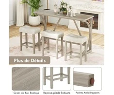 Promotions Baro stalo komplektas, 150x48x92 cm, Pilkai smėlinis