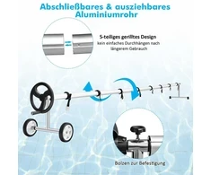 Promotions Baseino uždengimo ritininė sistema, reguliuojamas ilgis 165-770 cm, juoda sidabrinė