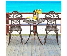 Lauko baldų komplektas Promotions Bistro komplektas, liejamas aliuminis, 59.9x65x85.3 cm, senovinė vario spalva