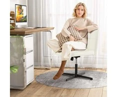 Promotions Biuro kėdė, dengta PU oda, kryžminė kojų konstrukcija, 69,9x69,9x76,2-88,9 cm, smėlio spalvos