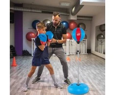 Promotions Stovas su boksininko kamuoliu, 43x11x120-154 cm, juoda ir mėlyna
