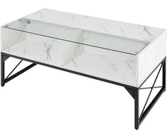 Promotions Centrinis stalas, 105.4x54.6x49.5 cm, baltas ir juodas