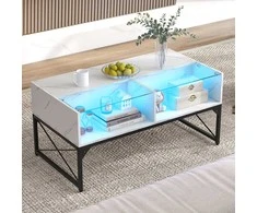 Promotions Centrinis stalas, 105.4x54.6x49.5 cm, baltas ir juodas