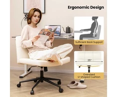 Promotions Rašomasis kėdė, aukščio reguliuojama be porankių, 69.9x69.9x78.7-86.4 cm, smėlio spalvos
