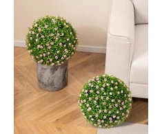 Promotions Dirbtinių augalų topiarinės rutulio formos, 37 cm, rožinė ir žalia