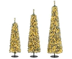 Promotions Dirbtinės Kalėdinės eglutės, 3 dalių rinkinys, 120x35x20 cm 150x44x25 cm 180x55x30 cm, Žalia Juoda