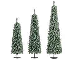 Promotions Dirbtinės Kalėdinės eglutės, 3 dalių rinkinys, 120x35x20 cm 150x44x25 cm 180x55x30 cm, Žalia Juoda
