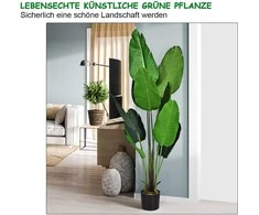 Promotions Dirbtinis augalas, tropinis palmės monstera gyvatės augalas, 160 cm, žalias
